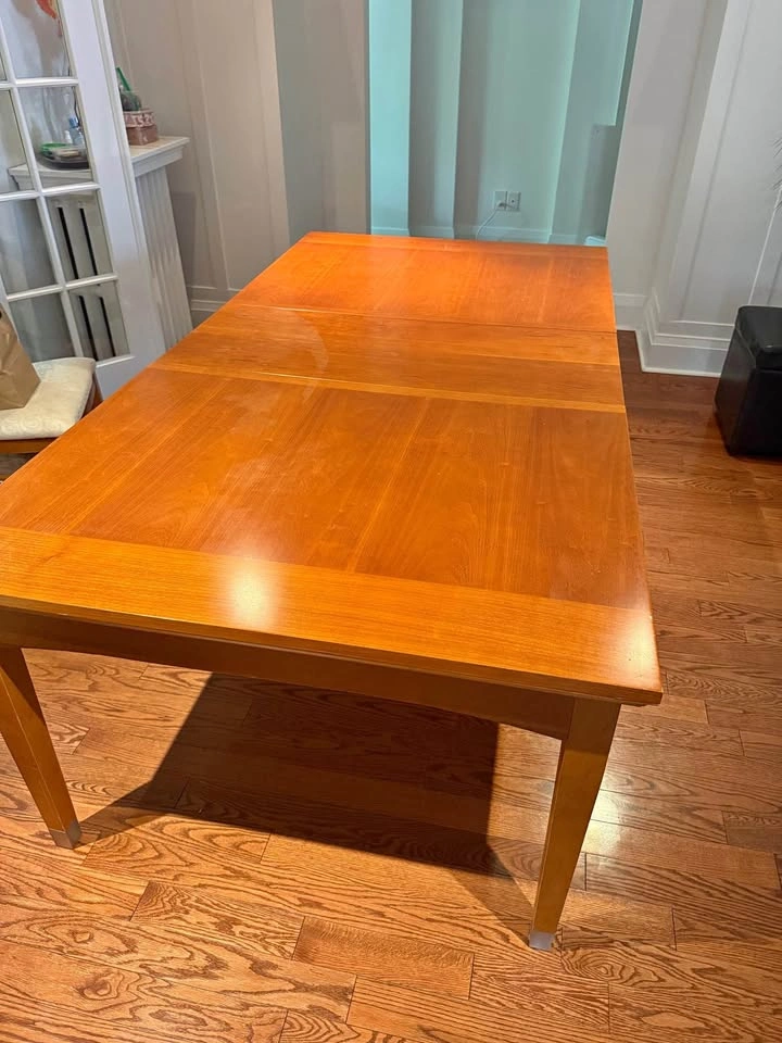 Solid Wood Cherry Dining Table Set | 44” x 86” | 6 Chairs