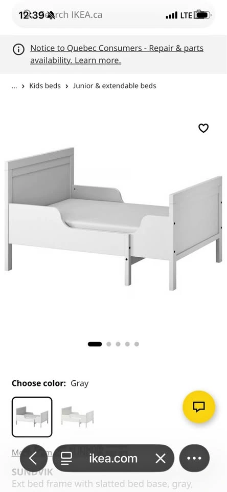 Ikea kids twin bed black