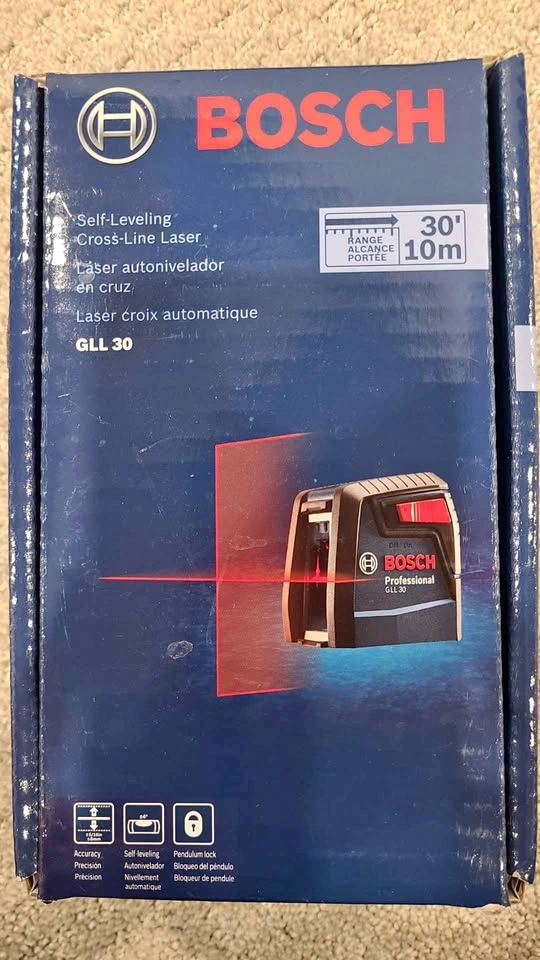 Bosch GLL 30 Self-Leveling Cross-Line Laser (brand new)