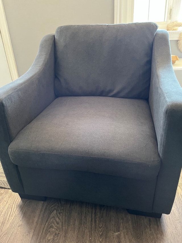 Low Profile Charcoal Grey Sofa Chair - NEW - photo 2