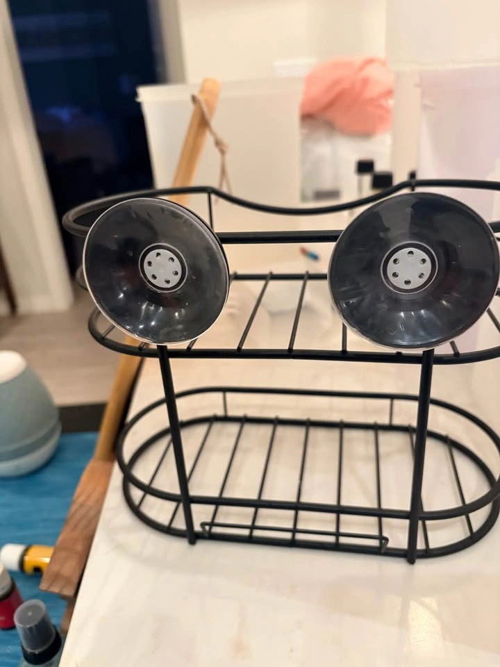 Black 2-Tier Suction Cup Shower Caddy - photo 2