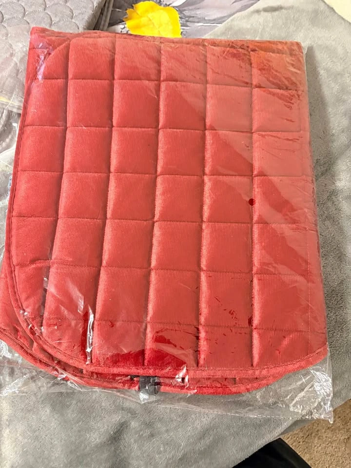 Red Quilted rear car seat cover