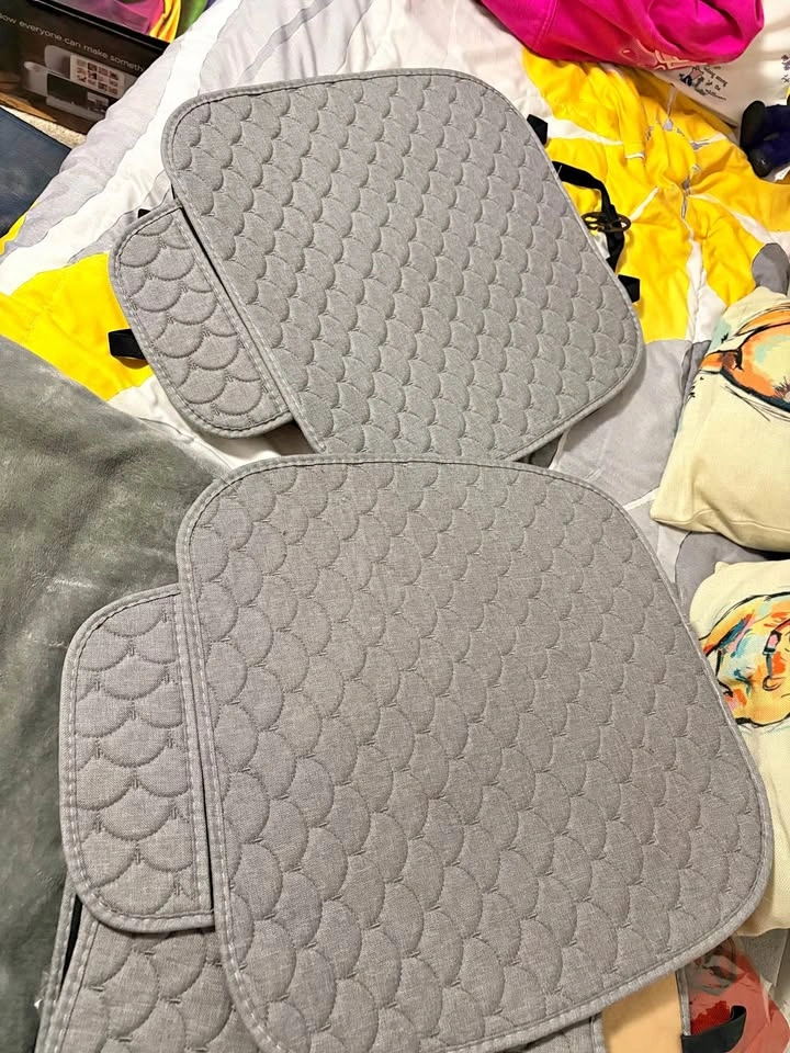 Grey Quilted Car Seat Cover Set
