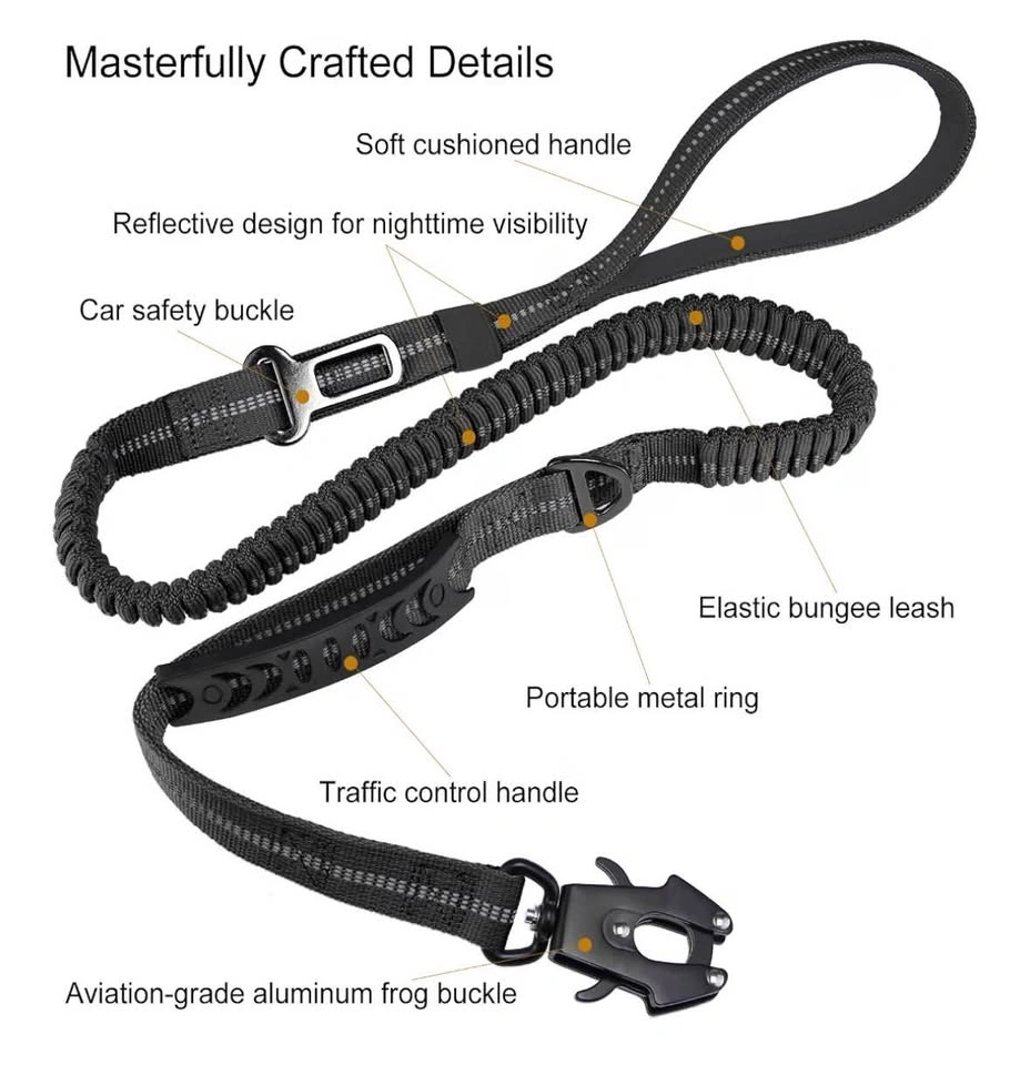 Heavy Duty Bungee Dog Leash with Frog Clip - photo 2