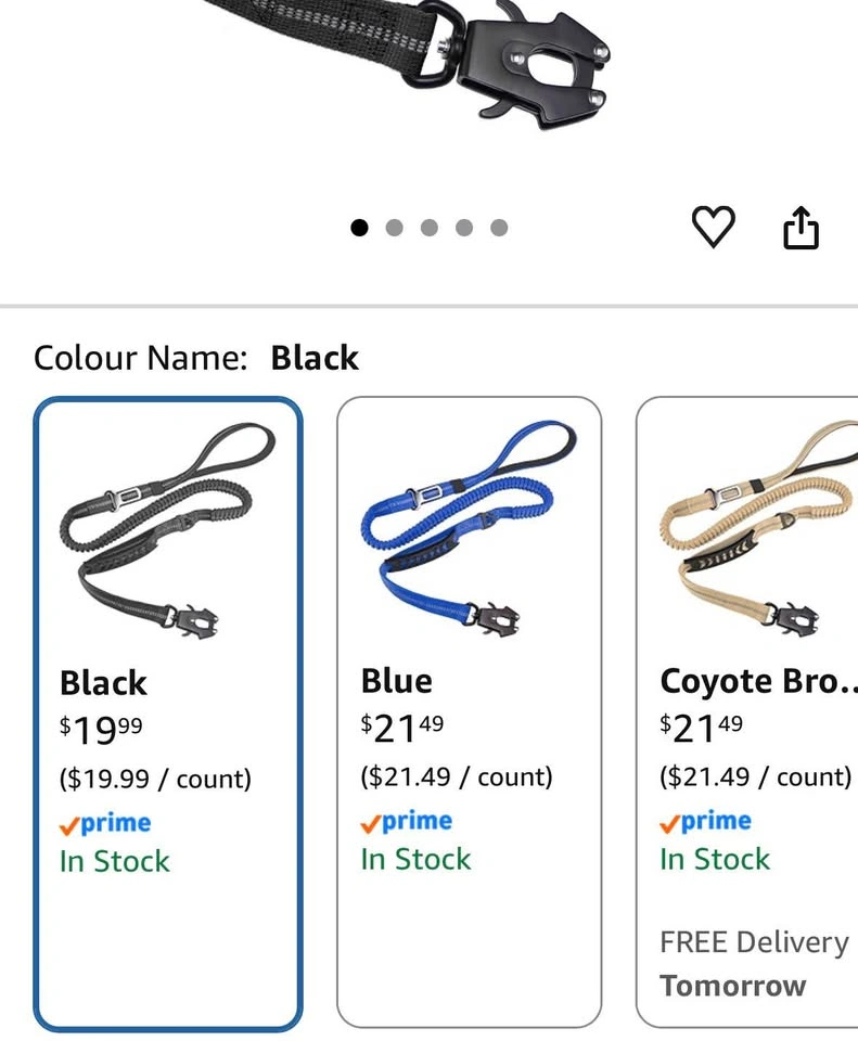 Heavy Duty Bungee Dog Leash with Frog Clip - photo 4
