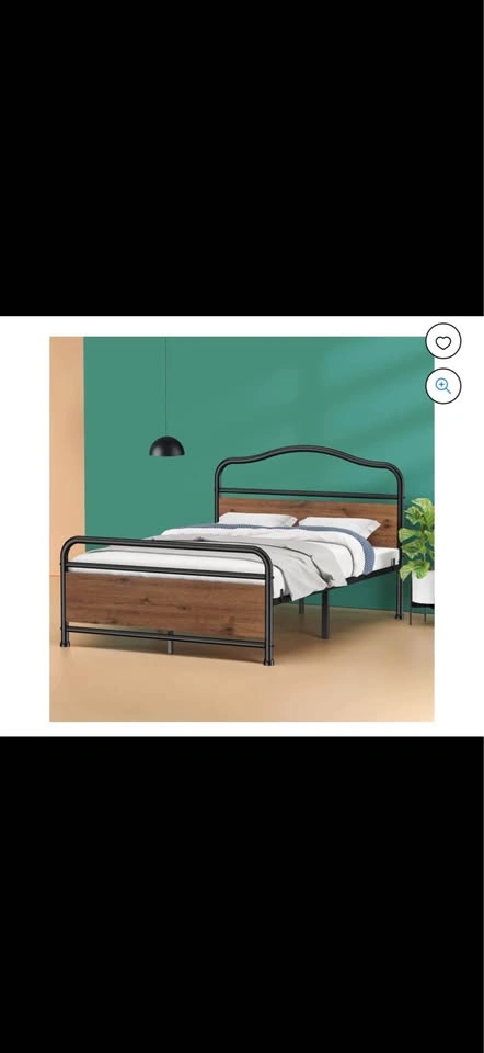 Queen Metal Platform Bed Frame – Black – No Mattress - photo 3