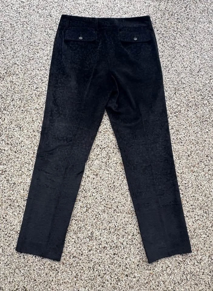 D&G Black Floral Velvet Pants IT48 - photo 2