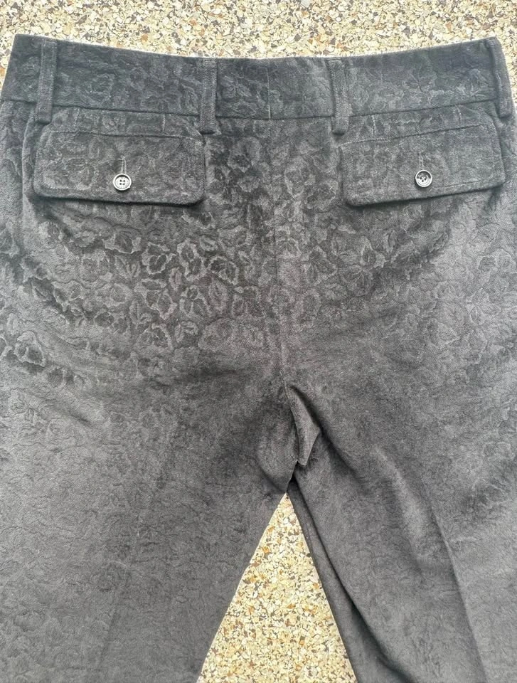 D&G Black Floral Velvet Pants IT48 - photo 4