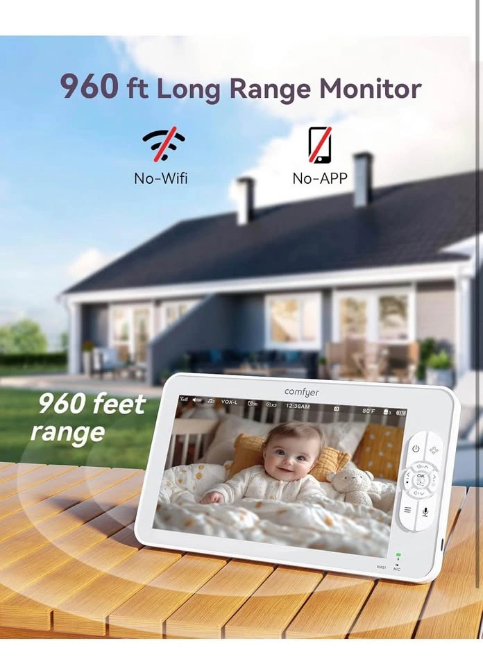 Comfyer BM01 7" HD Baby Monitor – Camera, Audio, Night Vision - photo 4