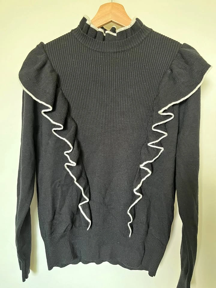 Sandro Nikita Ruffle Turtleneck Sweater