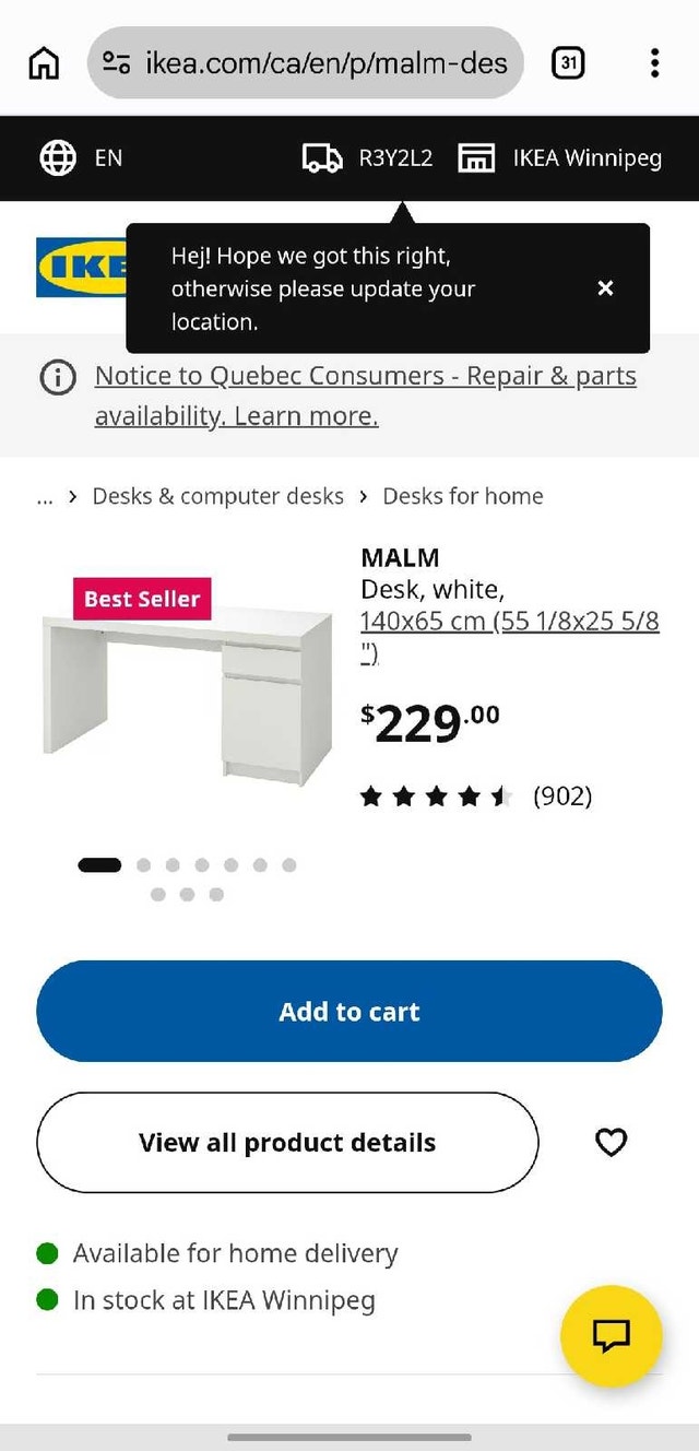 Large Ikea Malm Desk - photo 2