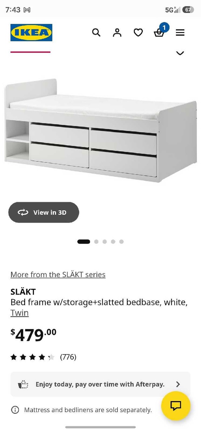Twin Size bed frame with 4 Storage Drawers - photo 2