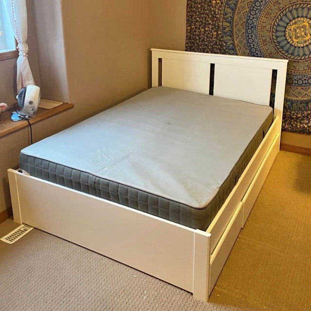Queen Size Storage bed frame and mattress