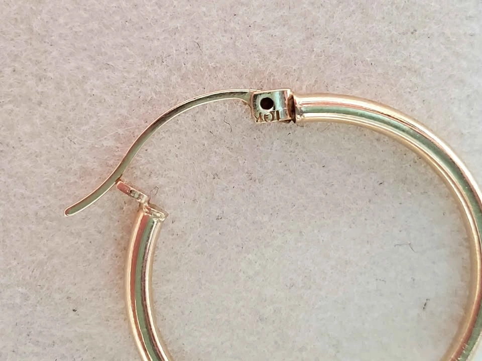 10K /14K Solid Gold Hoop Earrings • 1.47g • 22mm - photo 4