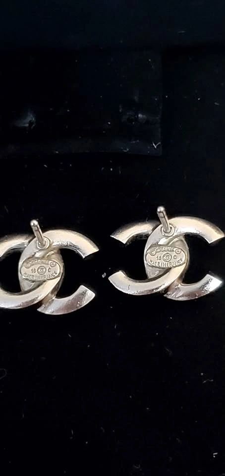 Authentic Chanel Silver-tone Stud Earrings - photo 3