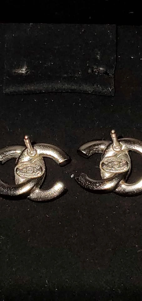 Authentic Chanel Silver-tone Stud Earrings - photo 4