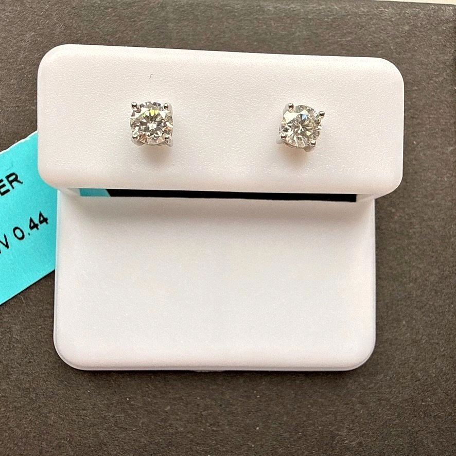 NEW Moissanite Stud Earrings | Sterling Silver | 0.44 CTTW