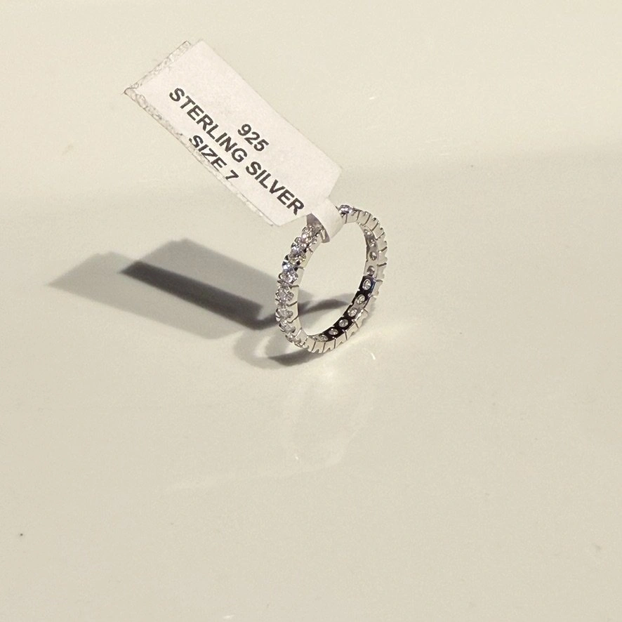 Eternity Band – 925 Sterling Silver (Size 7) NWT - photo 3