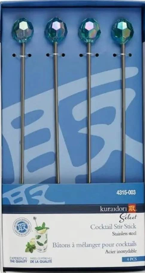 Cocktail Stir Stick, 4 pcs set, Teal - photo 5