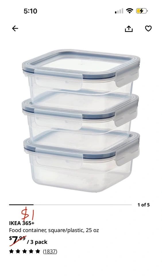 Ikea Food Containers (set of 3)