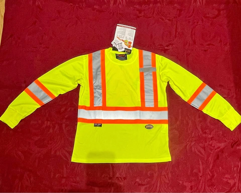 Womens HI-VIS BIRDSEYE LONG-SLEEVE SHIRT: Polyester - XS