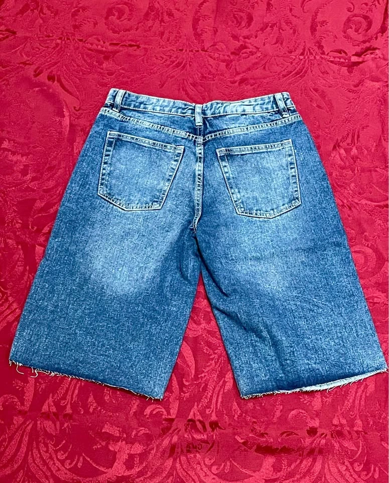 NEW Dark Wash Distressed Denim Jort - Sz 01 (#7) - photo 2