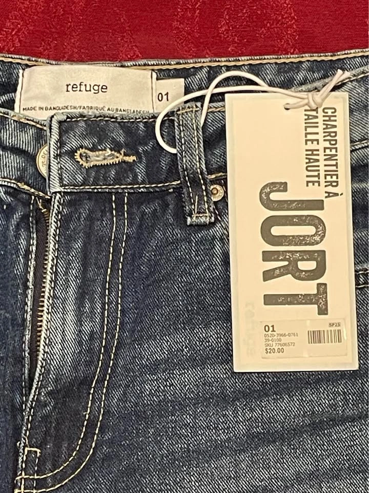 NEW Dark Wash Distressed Denim Jort - Sz 01 (#7) - photo 3