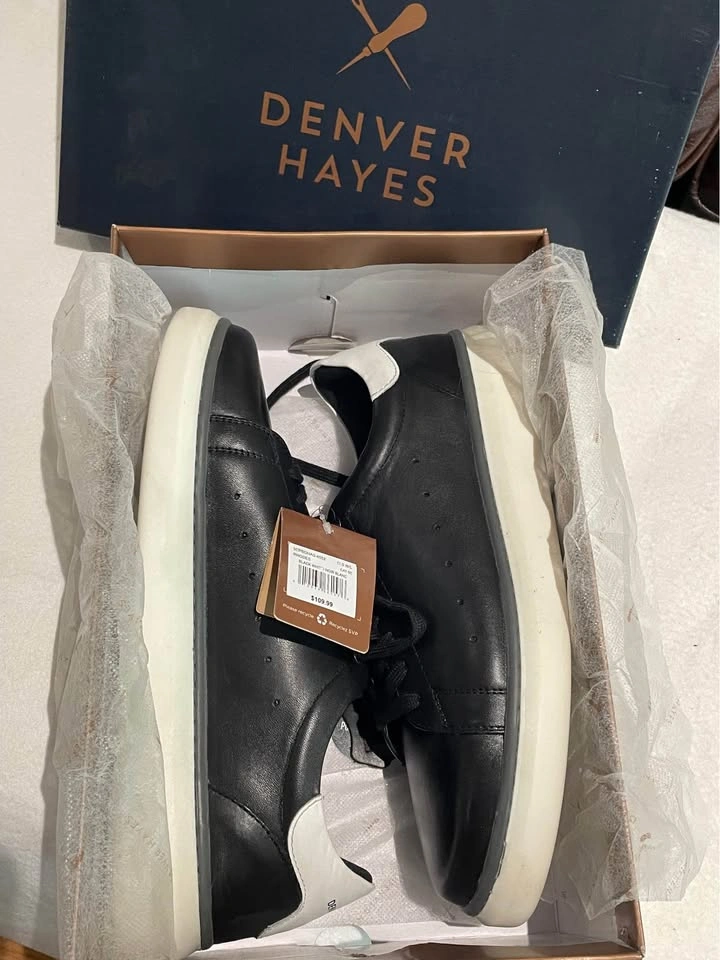 NEW Denver Hayes Men's Rhodes Leather Court Shoes- Size 11 Wide - photo 2