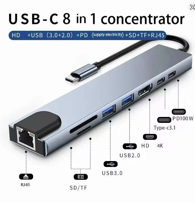 USB C Hub 8 in1 Type C To 4K HDMI Adapter - photo 4