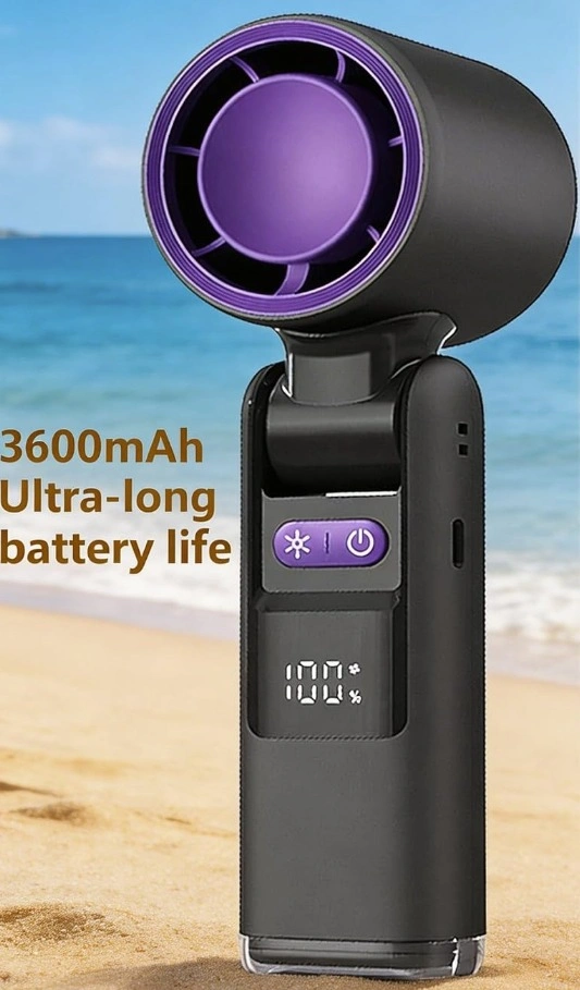 Handheld Fan with LED Display, 3600mAh Rechargeable Personal Fan - photo 4