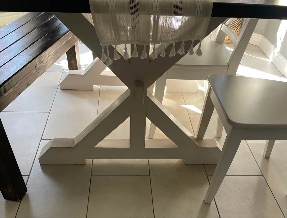 Solid Wood Farmhouse Table with Matching Bench - photo 2