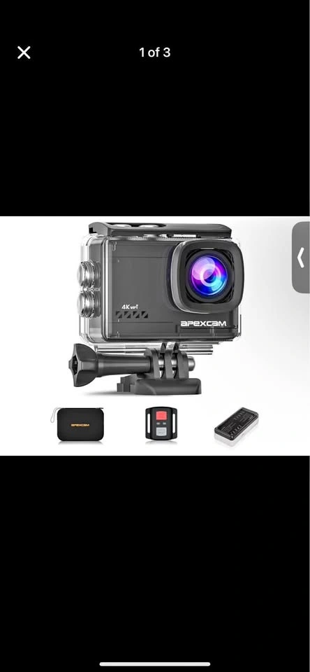 Apexcam M90 Action Camera 4K 60FPS – Like New, Complete Kit
