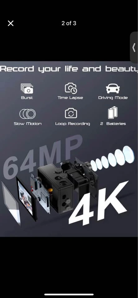 Apexcam M90 Action Camera 4K 60FPS – Like New, Complete Kit - photo 2