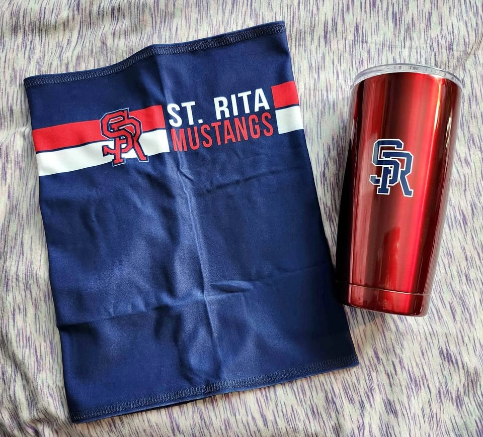 St. Rita High School Mustangs Tumbler and Neck Gaiter
