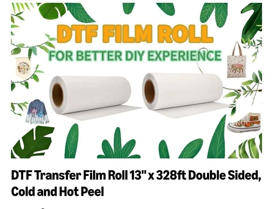 DTF Transfer Film Roll 13" x 328ft, Double Sided Glossy