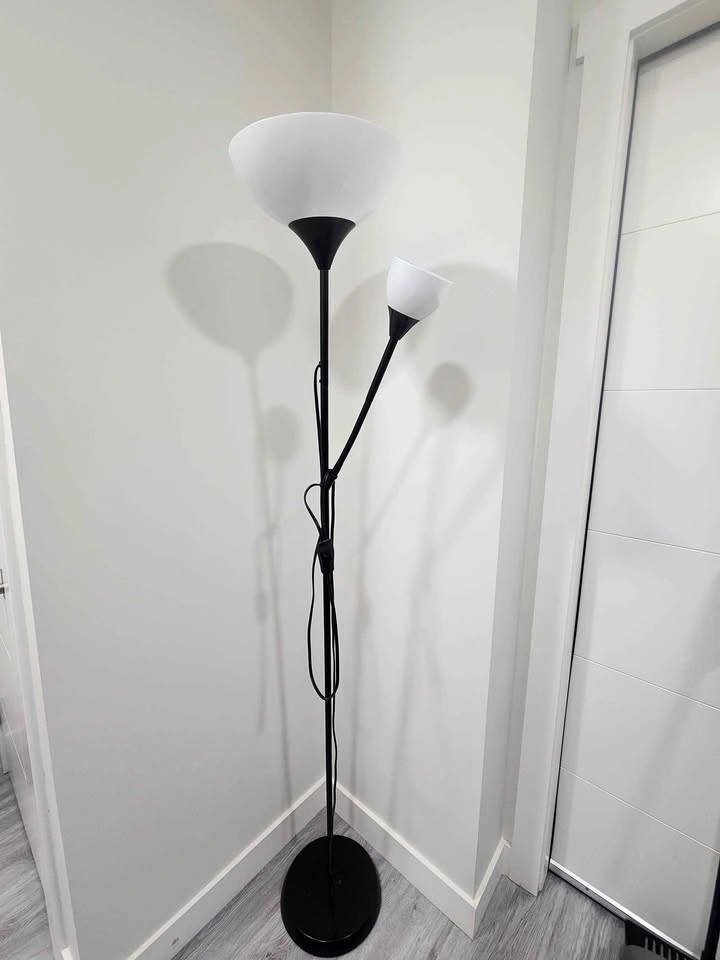 Black Floor Lamp with Uplight and Reading Light