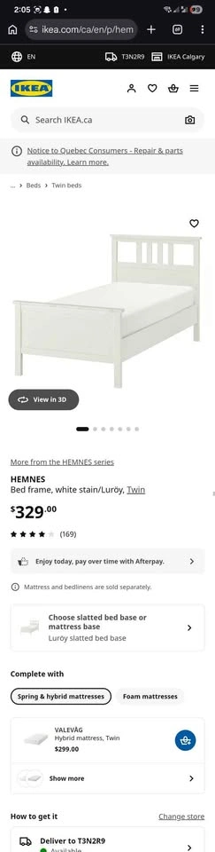 IKEA Hemnes Twin Bed Frame with LURÖY Slats - photo 3