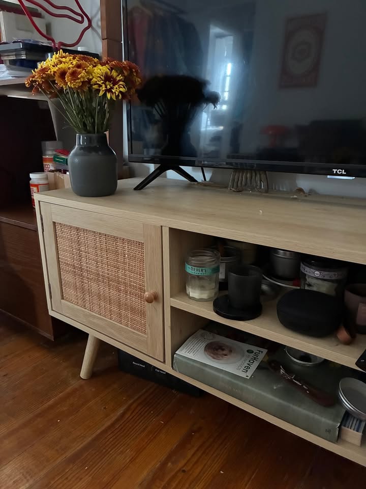 Wood/Rattan Credenza - photo 2