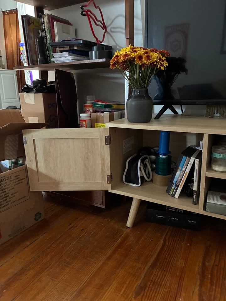 Wood/Rattan Credenza - photo 4