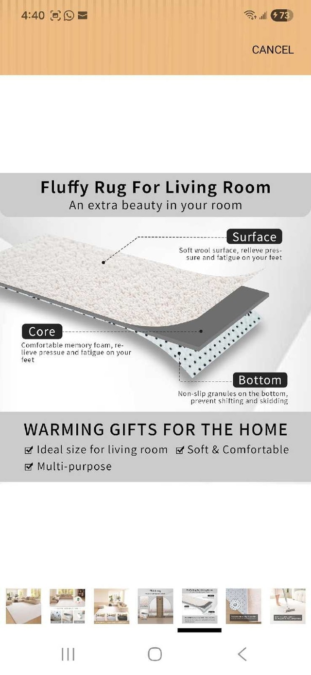 New 5x7 Faux fur Area rug - photo 4