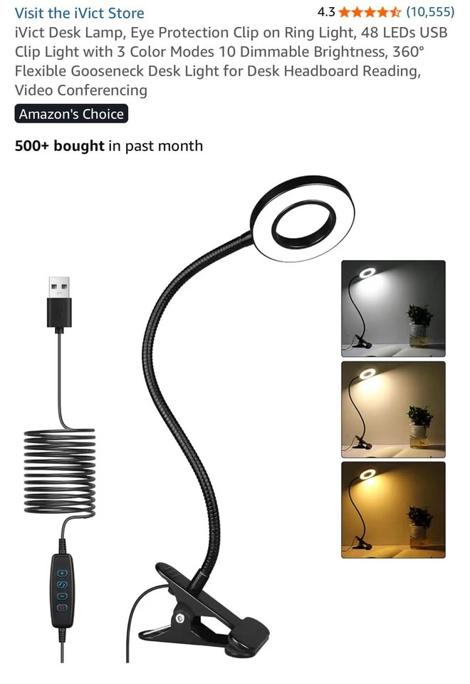 LED Desk Lamp Ring Light - photo 2
