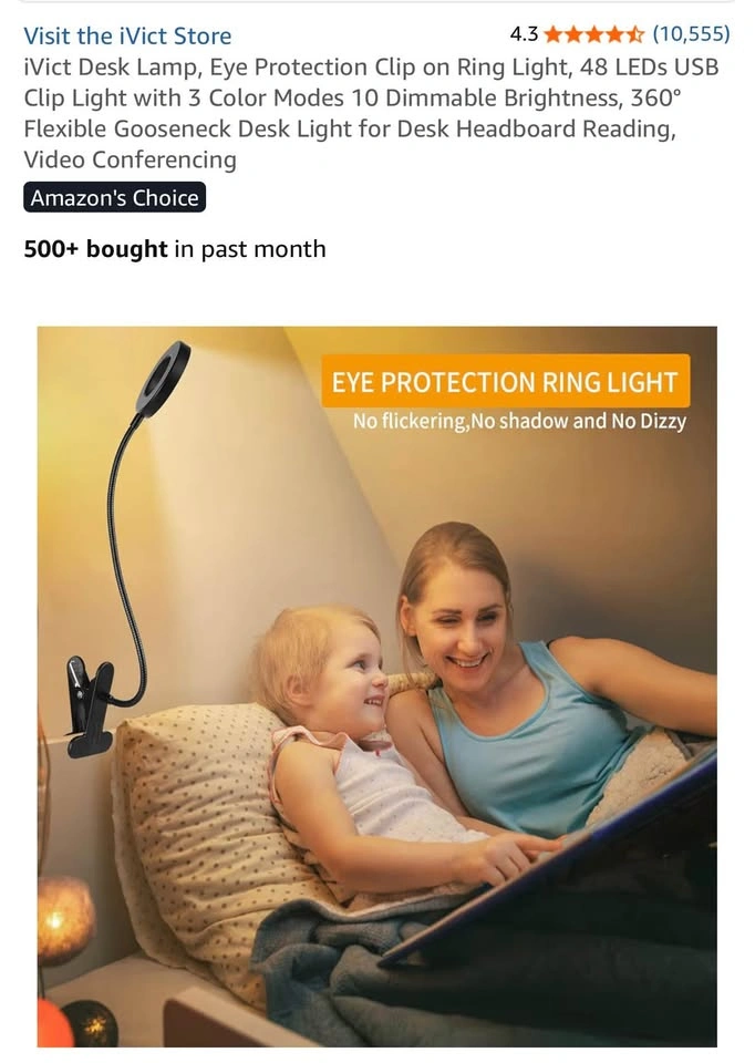 LED Desk Lamp Ring Light - photo 5