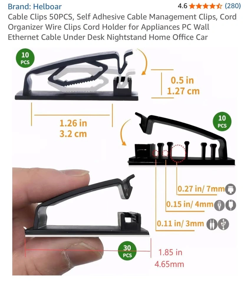 Cable Organizer Clips 50pcs - photo 2