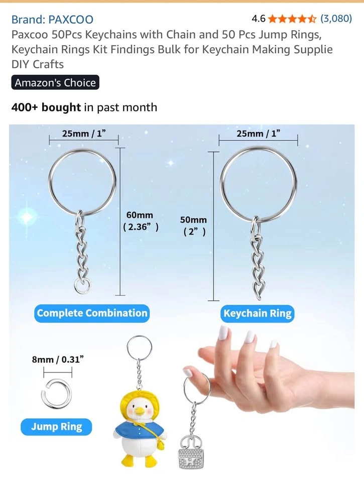 50 pcs Keychain Rings Kit - photo 5