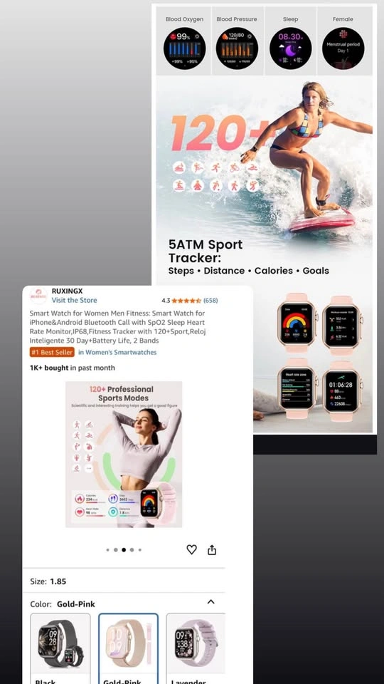 Smart Watch Fitness Tracker with Bluetooth Call & Health Monitor - photo 3