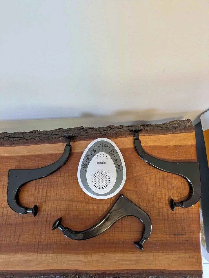 Three Wall-Mounted Hooks and HoMedics SoundSpa