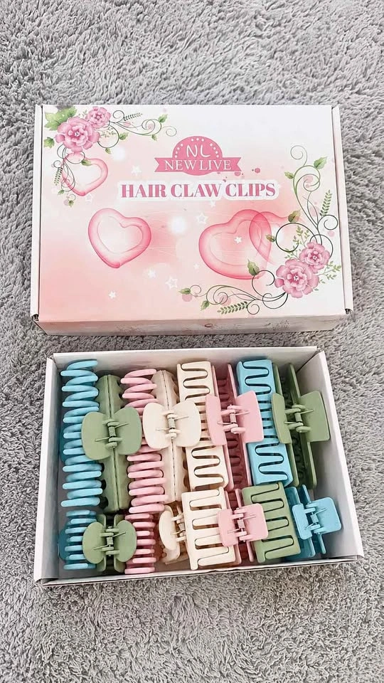 Brand New 16-Pc Multi-Shape Hair Claw Clip Box Set