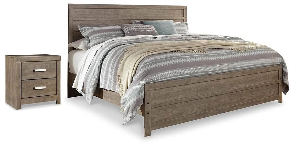 MOVING SALE - Ashley Culverbach King Bed Frame + Nightstand