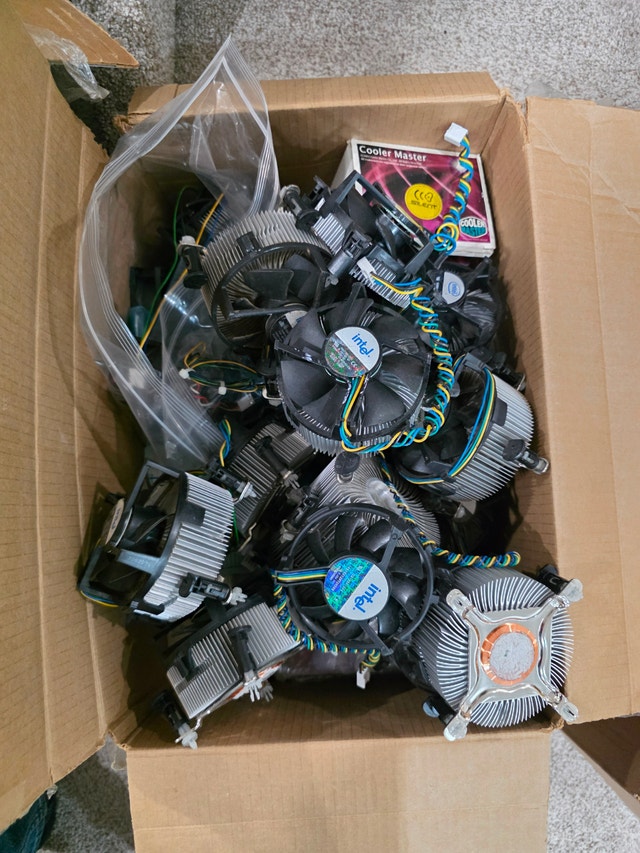 Big box of assorted Intel/AMD CPU Coolers