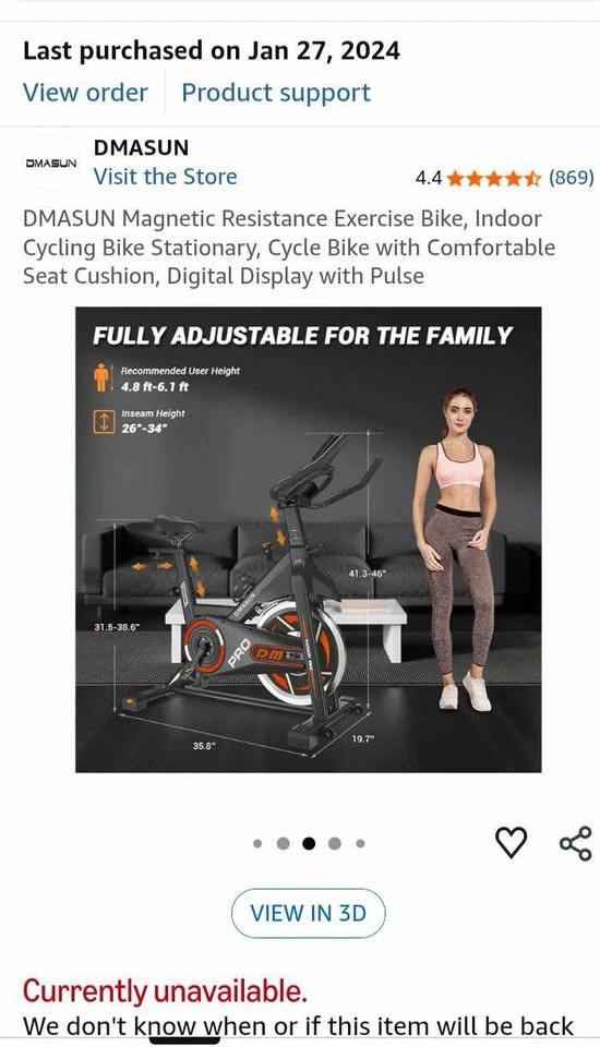 DMASUN Magnetic Resistance Exercise Bike - photo 5